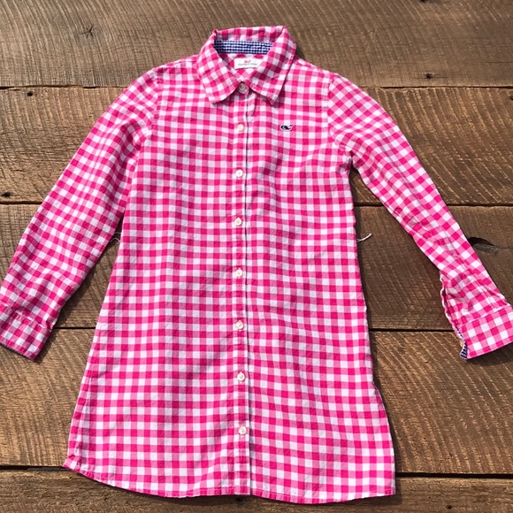 Vineyard Vines Other - Girl’s Size 7 Vineyard Vines Pink Plaid Shirtdress
